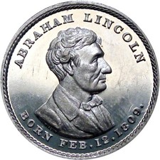 1860 Abraham Lincoln Political Campaign Token by Merriam Anti-Slavery
