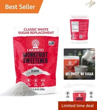Classic Monk Fruit Sweetener with Erythritol - White Sugar Substitute, Zero C...