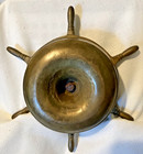 Vintage Solid Brass Ashtray Ship's Wheel 2 Pieces, held with center screw — photo 5