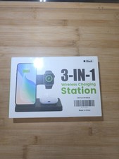 3-in-1 Wireless Charging Station for iPhone Apple Watch AirPods Black