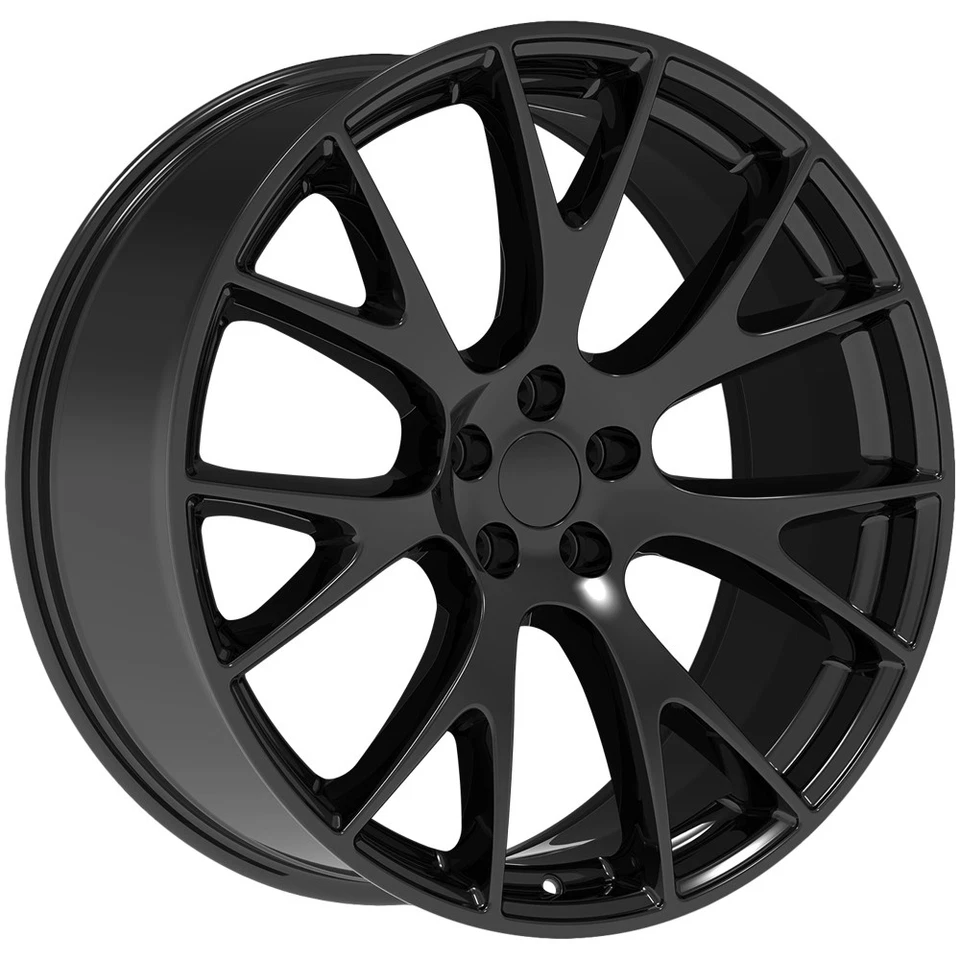 OE Performance 161B 22x9 5x115 +15mm Gloss Black Wheel Rim 22" Inch Foto 4 de 4