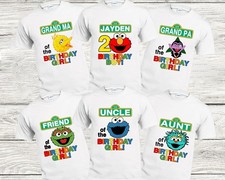 Sesame Street Face Shirts for Family, Custom Elmo Cookie Monster Big Bird Birthd