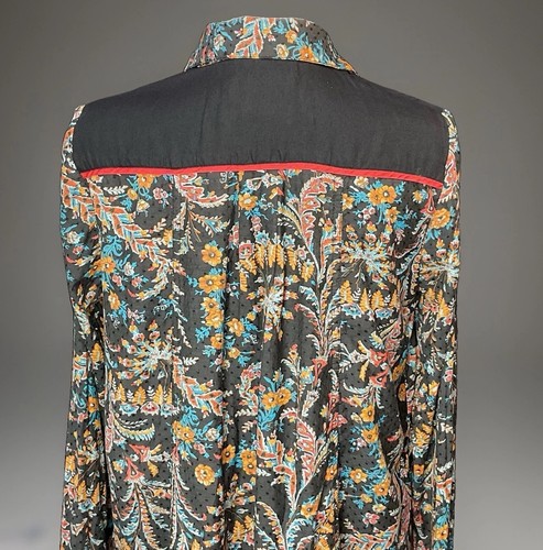 Anthropologie Holding Horses Black Floral Western Embroidered Shirt Dress Sz 4 - Afbeelding 7 van 7