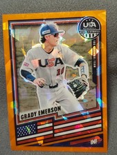 2026 Panini Stars&Stripes Orange Ice Grady Emerson #184/199 SP USA National Team