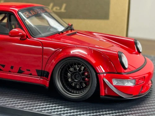 Zündmodell 1/18 Porsche 911 964 RWB Wide Body Coupe 1990 rot Resin IG2457 - Bild 8 von 12