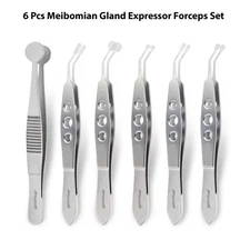 6 Pcs Meibomian Gland Expressor Forceps Set Reusable Ophthalmic Instruments