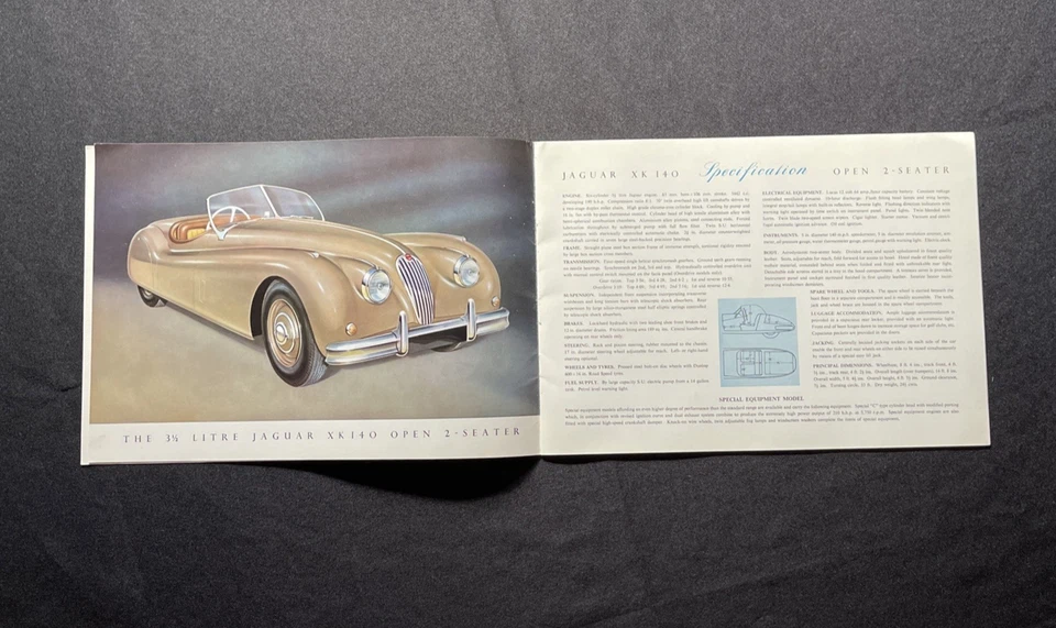1955 Jaguar XK 140 Models Sales Brochure ORIGINAL Foto 3 de 4