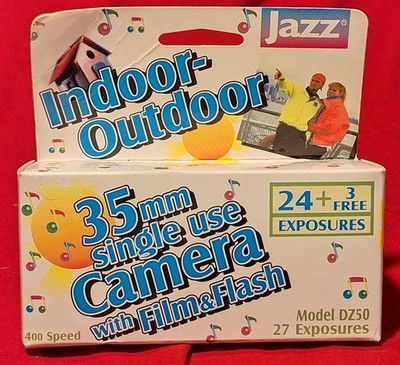 Vintage Jazz Disposable Camera 35mm W/Flash & Film 27 Exposure Model DZ50 9/2003