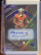 Bucky Irving Auto /50 RC - 2024 Panini Black - Rookies Autographs Blue AU/RC