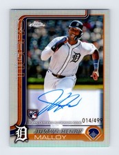 2025 Topps Chrome ~ Justin-Henry Malloy ~ RC ~ Refractor /499~ Auto ~#RA-JM