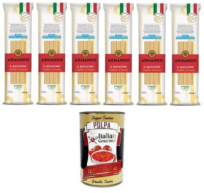 6x Pasta Armando Il Bucatino Nudeln aus Hartweizengrieß aus Bronze gezogen 500g