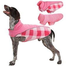 Kuoser Dog Winter Coat, Reversible Waterproof Dog Jacket with Reflective Stri...