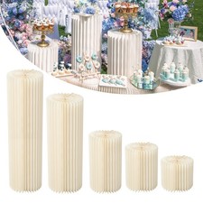 Paper Flower Cake Stand Plinth Cylinder Pedestal Wedding Cake Dessert Display UK