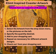 Gustav Klimt Inspired 4" Ceramic Coasters: Mix and Match to make your own set.