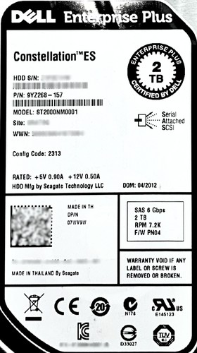 Dell 07WV9W 2TB 7.2K SAS 3.5 6G 9YZ268-157 EP+ - Picture 2 of 7