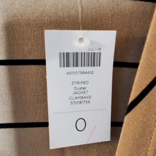 Chico's Women's Travelers Brown & Black striped duster jacket / cardigan NWT - Picture 8 of 12
