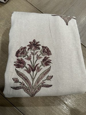 Pottery Barn Elinor Mughal Floral Drape one  50x96'' Curtain Plum Flax