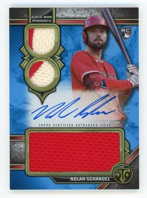 2024 TOPPS TRIPLE THREADS #RAR-NS NOLAN SCHANUEL AUTO RC /10 PATCH RPA BLUE