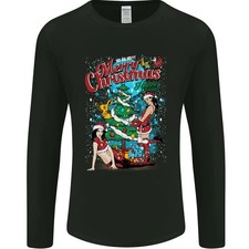 Camiseta Manga Larga Hombre Gildan 64400 Navidad Divertida Cuello Redondo
