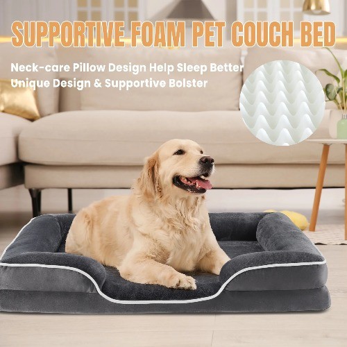 Image showcasing Orthopedic Dog Bed for Large Breeds - Memory Foam Pet Bed, Washable ...