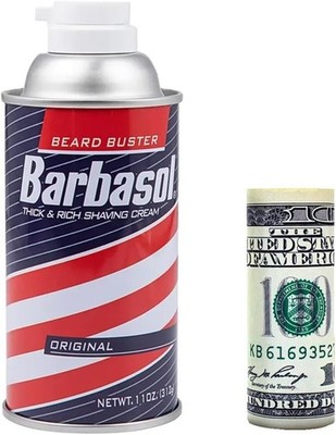 Barbasol Diversion Safe Can Hidden Stash with Smell Proof Bag for Valuables