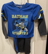DC Comics Batman Set Of Long Sleeve Shirt And Pants Athletic Toddler Size 2T