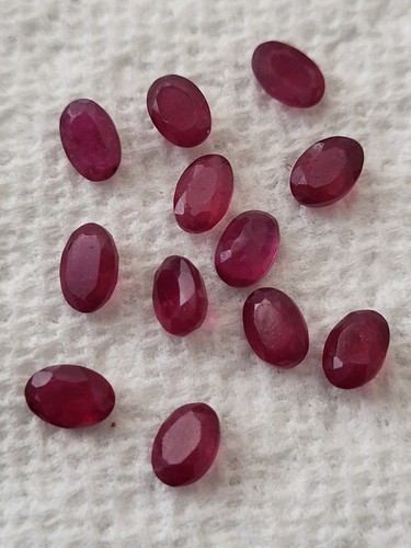 12 Pcs Natural Ruby 6x4mm Oval Cut Rich Sparkling Red Gemstones Wholesale Lot - Picture 2 of 5