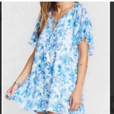 Show Me Your Mumu Sz L NEW W/T ($145) Juana Tassel Tunic Dress In Mother Blues