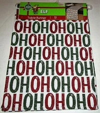 CHRISTMAS TABLE RUNNER 13" X 72" HO HO HO 