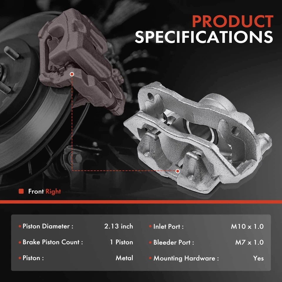 Pinza de freno de disco con soporte para Mazda B2000 B2200 87-93 B2600 pasajero delantero Foto 2 de 4