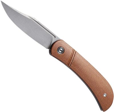 CIVIVI Appalachian Slip Joint Knife C2015A Stonewash S35VN Blade Brown Micarta