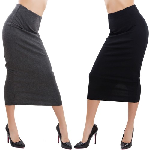 Gonna Lunga Toocool Vita Alta Con Spacco - Aderente Ed Elegante Per Donna - In Viscosa E Elastane