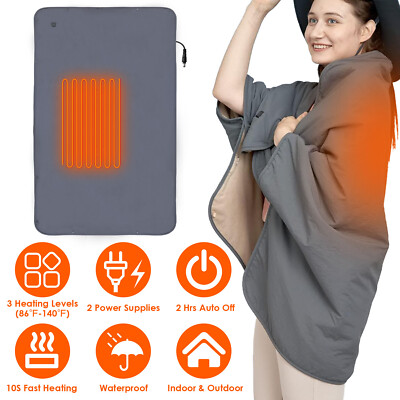 electric blanket plug into cigarette lighter Electric Blanket USB / Cigarette Lighter Battery Powered Heated Travel  Blanket