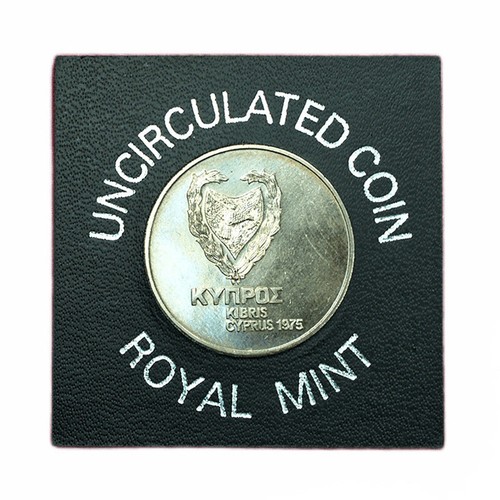 Cyprus Coin 500 Mils 1975 KM#44 Hercules & Nemean Lion in Case 03157 - Picture 2 of 4