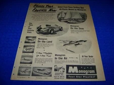 1956 MONOGRAM HOBBY KITS "YOUR FAVORITE"..1-PAGE SALES AD..(59AA)