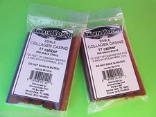 Slim 17 mm Casings Sausage Snack Sticks for 46 lbs beef. Filled 1/2" diameter