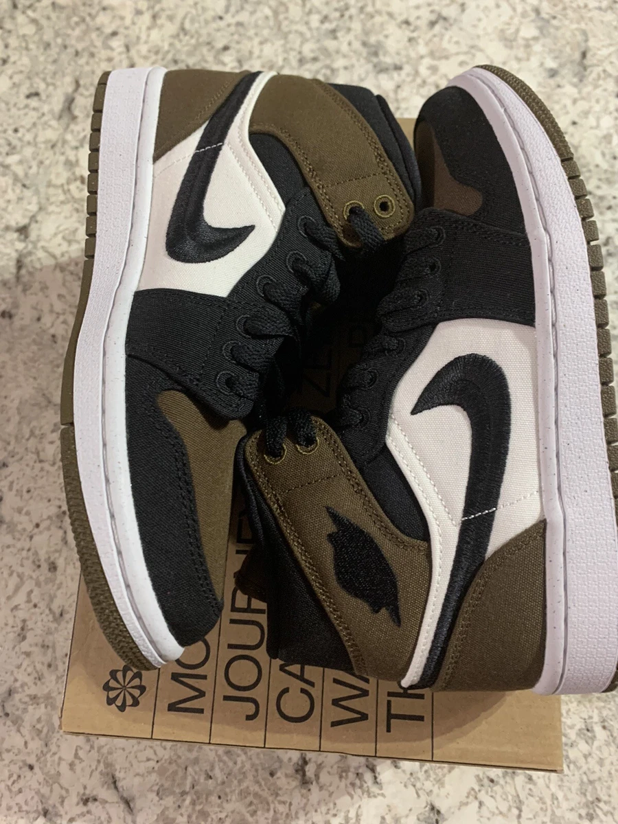 women's air jordan 1 mid se olive toe