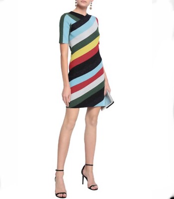 Diane Von Furstenberg $598 Runway Multicolor Metallic Knit Dress S Used  Once! | eBay
