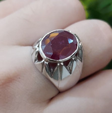 Handmade Sterling Design Big Ruby Ring Gift Band New Design Ruby Ring For Men