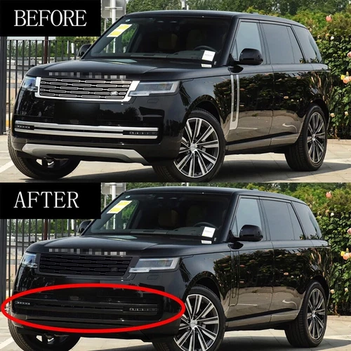 For Range Rover L460 2023-25 2PCS Black Front Bumper Strip Molding Trim Cover  - Picture 3 of 6