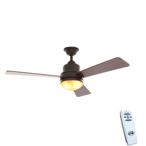 Hampton Bay 52in Indoor Bronze Ceiling Fan With Light Kit And