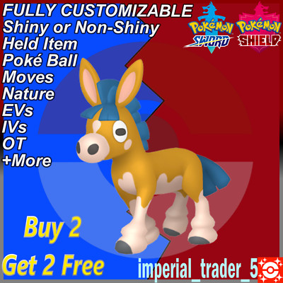 Pokémon Sword and Shield   Shiny Mudbray   W/ Best 6IV Customizable