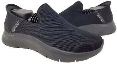 Skechers Men's Slip-ins Go Walk Flex No Hands Blk Slip On Shoes Sz:10 182G
