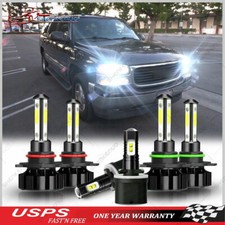 For GMC Yukon XL 1500 2500 2000-2006 LED Headlight High Low Fog Light Bulbs Kit
