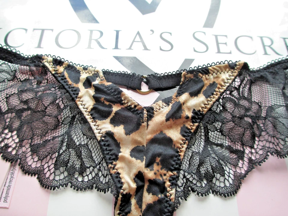 VICTORIA'S SECRET VERY SEXY High Leg Thong Panty VS Leopard S M L XL Lace Trim - Image 3 of 4