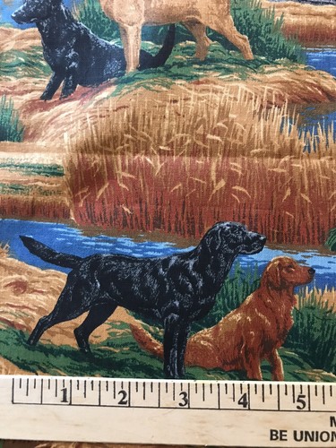 Dogs Hunting Canada Geese Water 100% COTTON QUILT FABRIC - Picture 7 of 7