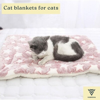 Cat Blankets for Cats - Cat Accessories Bed - Small Pet Blanket - Kitten Bedding