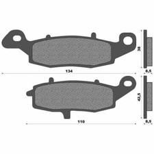 PAIR OF ORGANIC BRAKE PADS ONE FOR SUZUKI 800 VZ INTRUDER M800 2005-2015