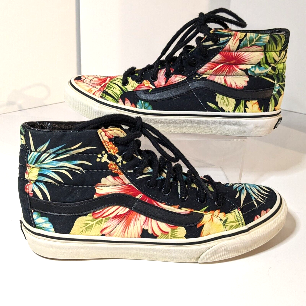 Vans High Top Floral Tropical Hawaiian Aloha SK8 Skate Unisex Womens 8,  Mens