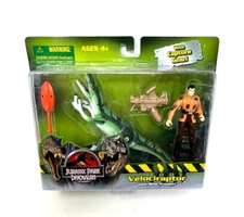 Jurassic Park Dinosaurs Velociraptor w/Dino Trooper Alan Grant Capture Gear 2004